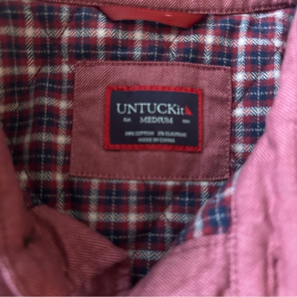 Untuckit Red Ziraldo Flannel Quilted Lined ButtonDown Shirt Jacket/Shacket NWT M - Picture 11 of 15